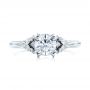 14k White Gold Custom Diamond Engagement Ring - Top View -  102024 - Thumbnail