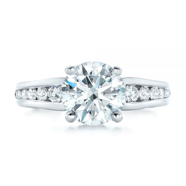  Platinum Custom Diamond Engagement Ring - Top View -  102218