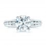  Platinum Custom Diamond Engagement Ring - Top View -  102218 - Thumbnail