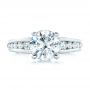 14k White Gold 14k White Gold Custom Diamond Engagement Ring - Top View -  102218 - Thumbnail