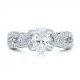  Platinum Custom Diamond Engagement Ring - Top View -  102239 - Thumbnail