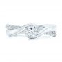 14k White Gold Custom Diamond Engagement Ring - Top View -  102277 - Thumbnail