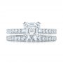 14k White Gold 14k White Gold Custom Diamond Engagement Ring - Top View -  102289 - Thumbnail
