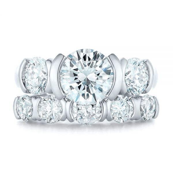  Platinum Custom Diamond Engagement Ring - Top View -  102296