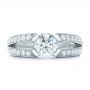  Platinum Custom Diamond Engagement Ring - Top View -  102307 - Thumbnail