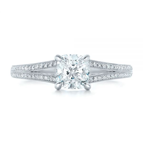  Platinum Custom Diamond Engagement Ring - Top View -  102325