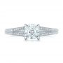  Platinum Custom Diamond Engagement Ring - Top View -  102325 - Thumbnail