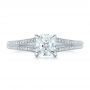 14k White Gold 14k White Gold Custom Diamond Engagement Ring - Top View -  102325 - Thumbnail