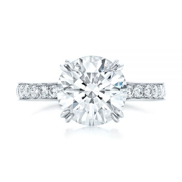 14k White Gold 14k White Gold Custom Diamond Engagement Ring - Top View -  102339