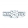  Platinum Custom Diamond Engagement Ring - Top View -  102345 - Thumbnail
