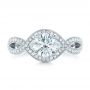 14k White Gold 14k White Gold Custom Diamond Engagement Ring - Top View -  102354 - Thumbnail