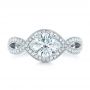  Platinum Custom Diamond Engagement Ring - Top View -  102354 - Thumbnail