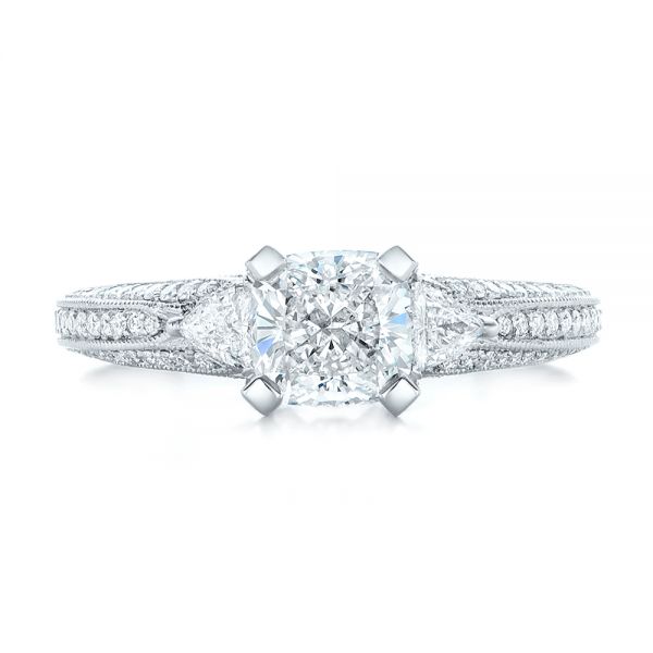  Platinum Custom Diamond Engagement Ring - Top View -  102457