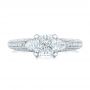 14k White Gold 14k White Gold Custom Diamond Engagement Ring - Top View -  102457 - Thumbnail