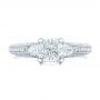  Platinum Custom Diamond Engagement Ring - Top View -  102457 - Thumbnail