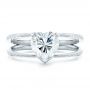 14k White Gold Custom Diamond Engagement Ring - Top View -  102463 - Thumbnail