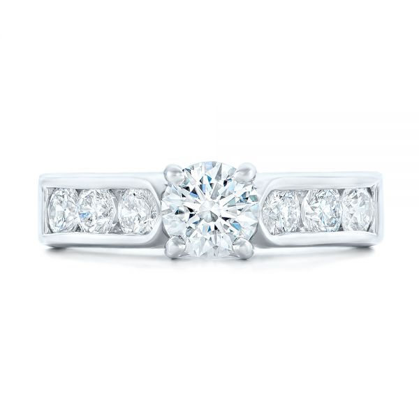 Platinum Custom Diamond Engagement Ring - Top View - 102470