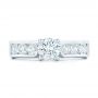 18k White Gold 18k White Gold Custom Diamond Engagement Ring - Top View -  102470 - Thumbnail