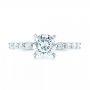 14k White Gold Custom Diamond Engagement Ring - Top View -  102582 - Thumbnail