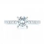 14k White Gold Custom Diamond Engagement Ring - Top View -  102586 - Thumbnail