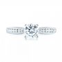 14k White Gold Custom Diamond Engagement Ring - Top View -  102590 - Thumbnail
