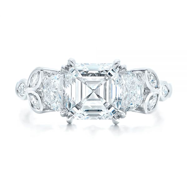 Platinum Custom Diamond Engagement Ring - Top View - 102594