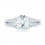 14k White Gold Custom Diamond Engagement Ring - Top View -  102604 - Thumbnail