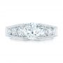 18k White Gold 18k White Gold Custom Diamond Engagement Ring - Top View -  102762 - Thumbnail