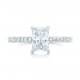 14k White Gold Custom Diamond Engagement Ring - Top View -  102856 - Thumbnail