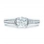 14k White Gold 14k White Gold Custom Diamond Engagement Ring - Top View -  102903 - Thumbnail