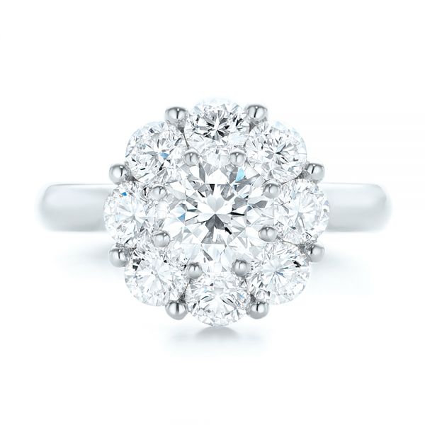 14k White Gold 14k White Gold Custom Diamond Engagement Ring - Top View -  102927