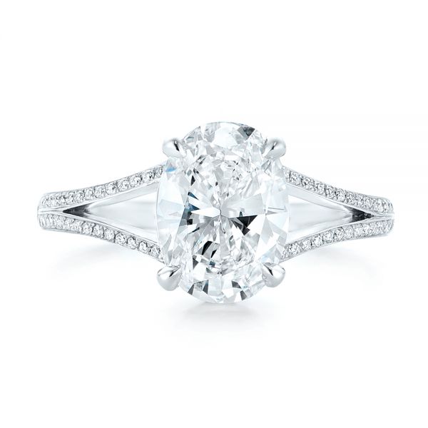 14k White Gold 14k White Gold Custom Diamond Engagement Ring - Top View -  102946