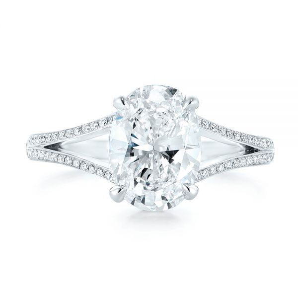 Platinum Custom Diamond Engagement Ring - Top View - 102946