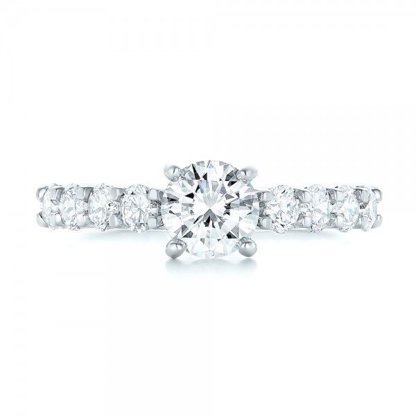 Platinum Custom Diamond Engagement Ring - Top View - 102955