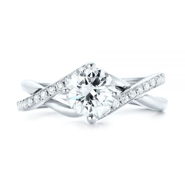  Platinum Platinum Custom Diamond Engagement Ring - Top View -  102969