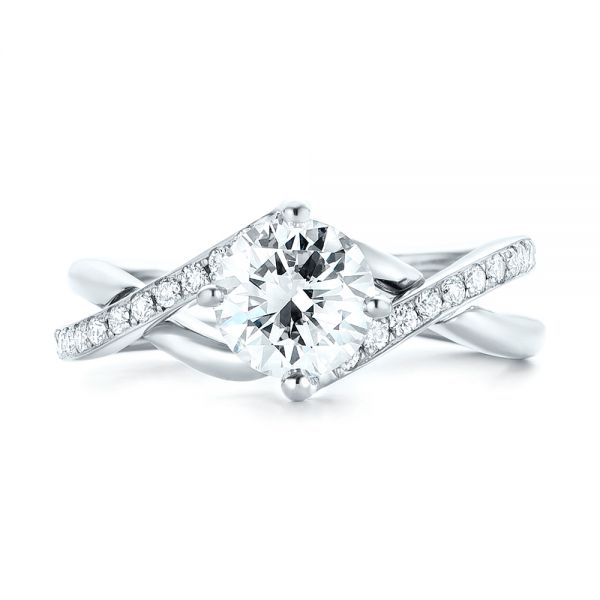 Platinum Platinum Custom Diamond Engagement Ring - Top View - 102969