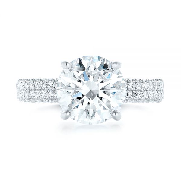 18k White Gold 18k White Gold Custom Diamond Engagement Ring - Top View -  102971