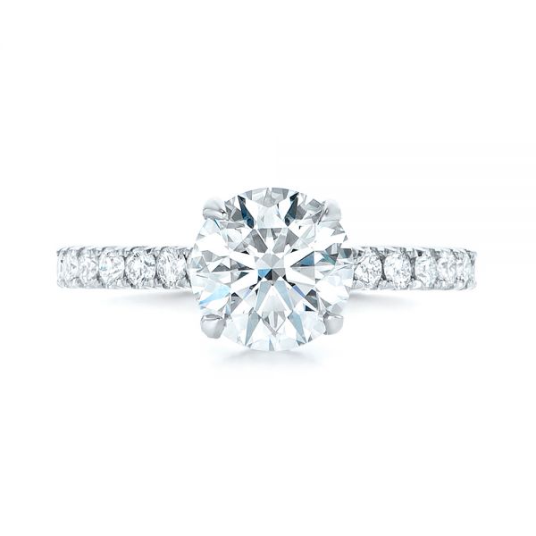 Platinum Custom Diamond Engagement Ring - Top View - 102995