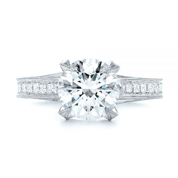  Platinum Custom Diamond Engagement Ring - Top View -  103013