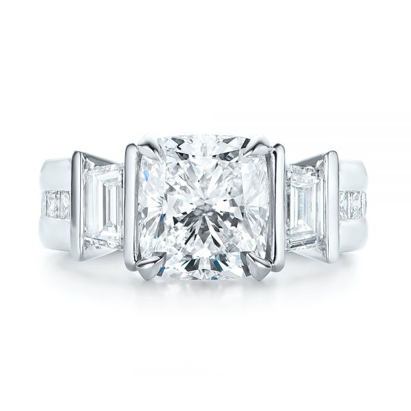  Platinum Custom Diamond Engagement Ring - Top View -  103017