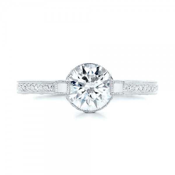  Platinum Platinum Custom Diamond Engagement Ring - Top View -  103053