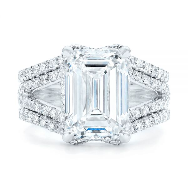  Platinum Custom Diamond Engagement Ring - Top View -  103138