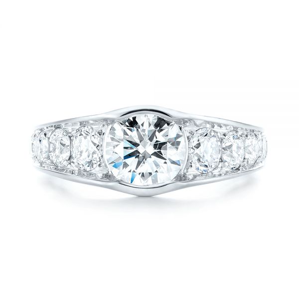  Platinum Platinum Custom Diamond Engagement Ring - Top View -  103165