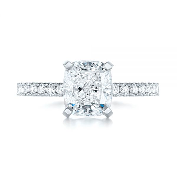 14k White Gold 14k White Gold Custom Diamond Engagement Ring - Top View -  103222