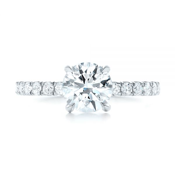 14k White Gold 14k White Gold Custom Diamond Engagement Ring - Top View -  103235