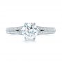 18k White Gold 18k White Gold Custom Diamond Engagement Ring - Top View -  103428 - Thumbnail