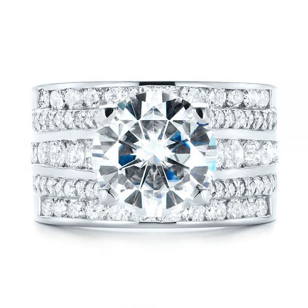 14k White Gold 14k White Gold Custom Diamond Engagement Ring - Top View -  103487