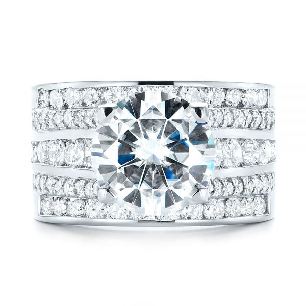 Platinum Custom Diamond Engagement Ring - Top View - 103487