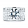  Platinum Custom Diamond Engagement Ring - Top View -  103487 - Thumbnail