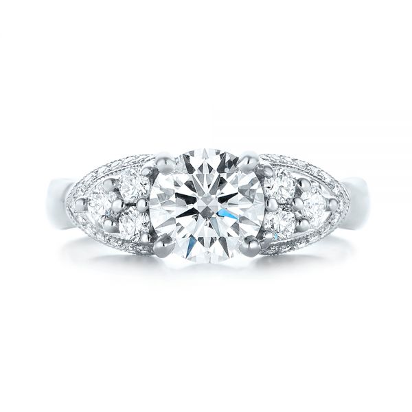  Platinum Custom Diamond Engagement Ring - Top View -  103519